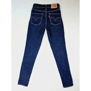 Levi's Size 24X29 Women's 721 High Rise Skinny Blue Denim 5 Pocket Logo Jeans
